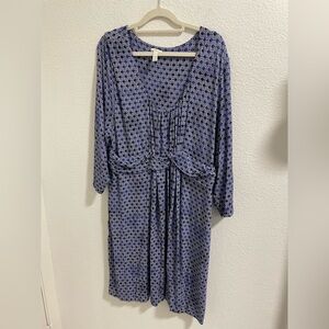 Soma Elegant Blue Patterned Dress